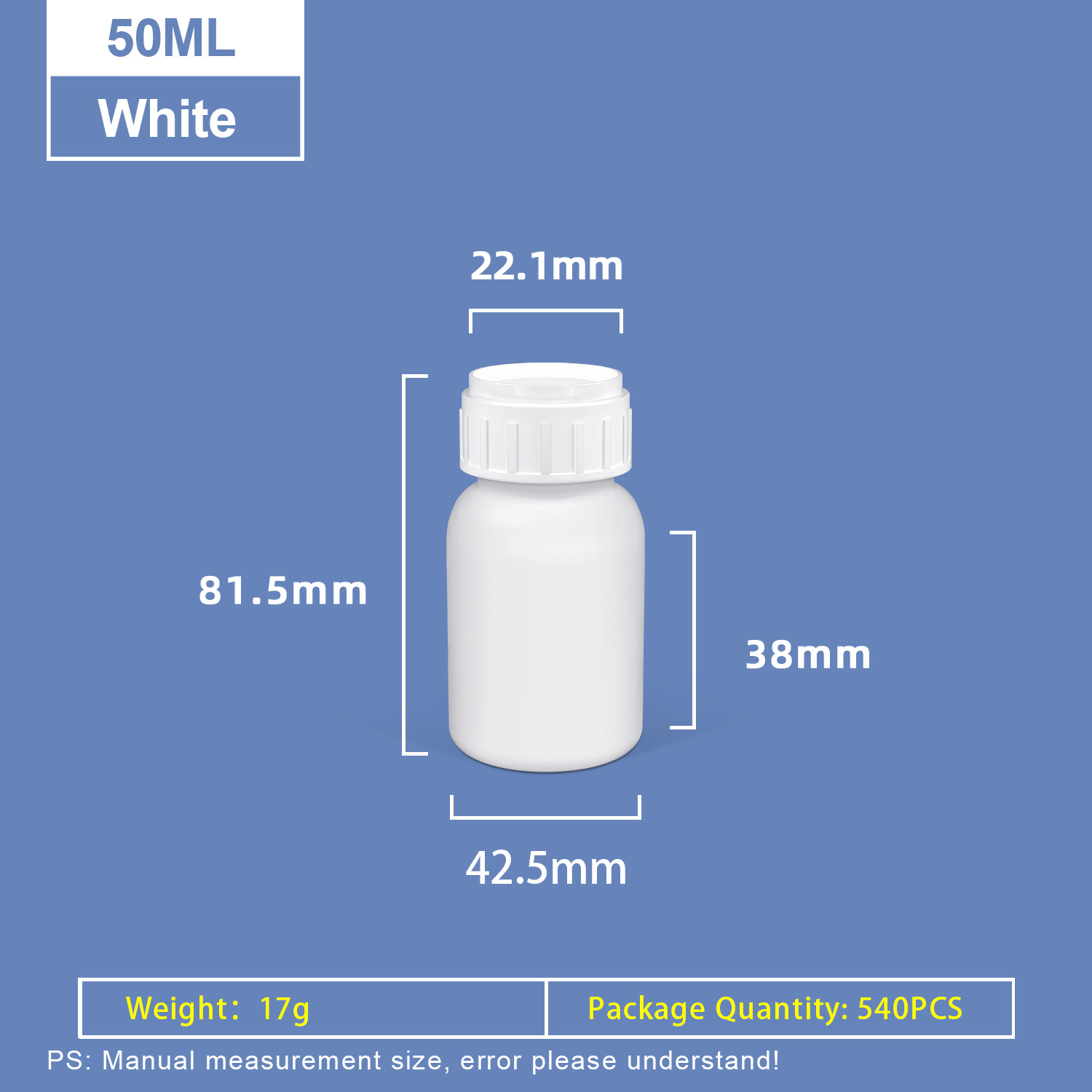 50ml 32mm Neck Fluorinated HDPE Bottle product image