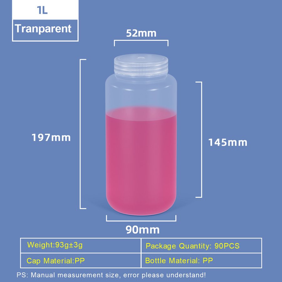 1L PP Wide Mouth Round Bottle related PP bottle size