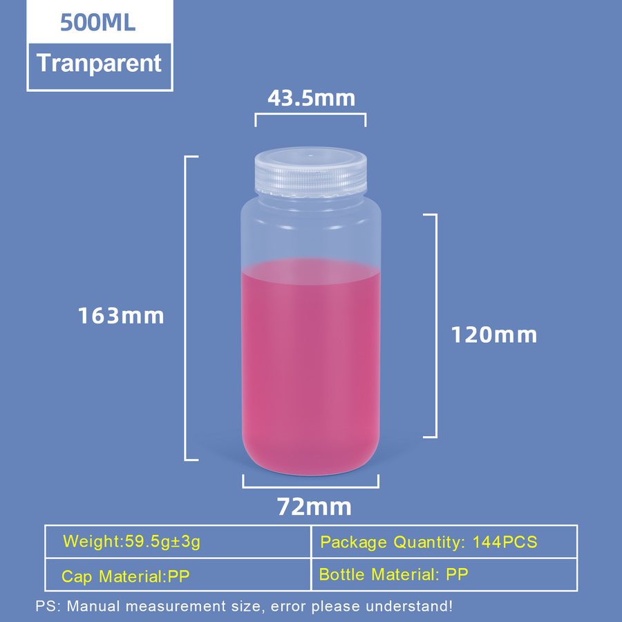 500ml PP Wide Mouth Round Bottle related PP bottle size