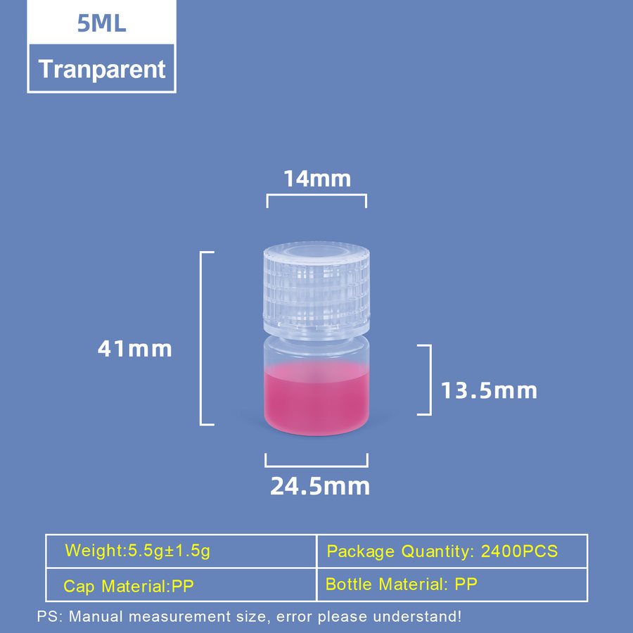 5ml PP Wide Mouth Round Bottle related PP bottle size