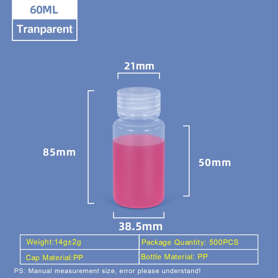 60ml PP Wide Mouth Round Bottle related PP bottle size